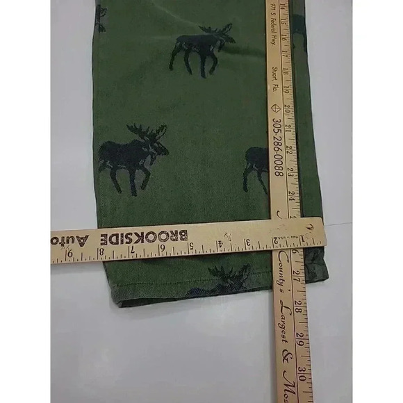 Vintage Flyshacker Clothing Co. Men's Size Med Sweat Pants Pajamas Green Moose - Picture 6 of 6